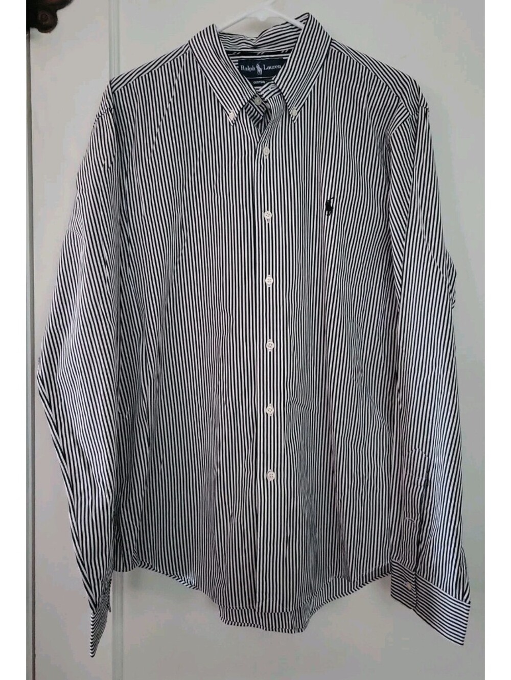 Polo Ralph Lauren Men’s XL Black Striped Dress Shirt Button Down Pony Logo